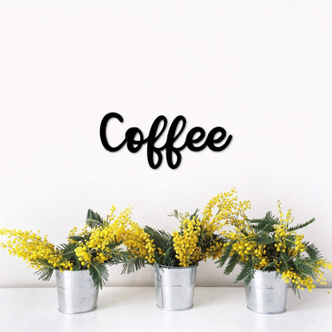 Coffee Word Sign | Metal Farmhouse Kitchen Decor | Coffee Station Metal Words | Coffee Mug Home Decor | Coffee Art | Gift for Her